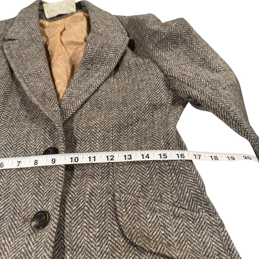 Vintage Jimmy Hourihan Herringbone Wool Coat Womens - Picture 4 of 8